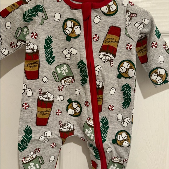 Mud Pie Infant Christmas Peppermint Cocoa Sleeper 0-3 Months, Winter Sleeper - Picture 4 of 14